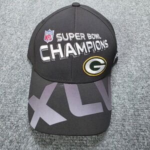 Green Bay Packers Super Bowl XLV Champions NFL Reebok Onfield Black Baseball Hat